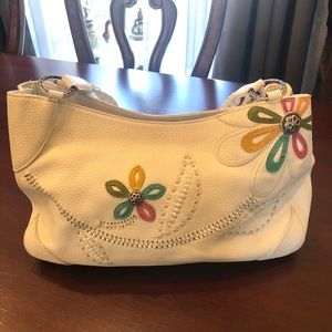 Brighton Leather Braided Handles Bag